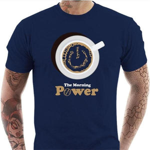 T-shirt geek homme - The Morning Power - Couleur Bleu Nuit - Taille S