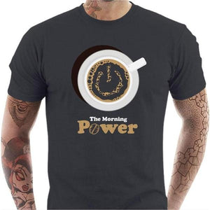 T-shirt geek homme - The Morning Power - Couleur Gris Foncé - Taille S