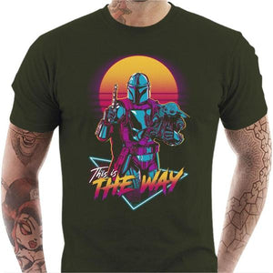 T-shirt geek homme - This is the way - Couleur Army - Taille S