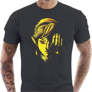 T-shirt geek homme - Triforce of Courage - Couleur Gris Foncé - Taille S