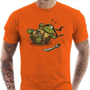 T-shirt geek homme - Turtle Loser - Couleur Orange - Taille S