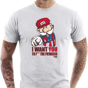 T-shirt geek homme - Uncle Mario - Couleur Blanc - Taille S