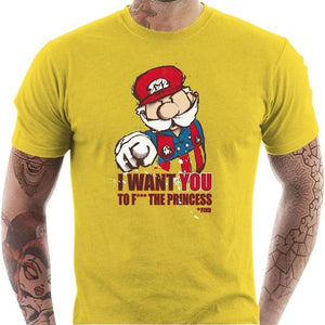 T-shirt geek homme - Uncle Mario - Couleur Jaune - Taille S