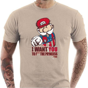 T-shirt geek homme - Uncle Mario - Couleur Sable - Taille S