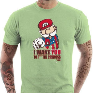 T-shirt geek homme - Uncle Mario - Couleur Tilleul - Taille S