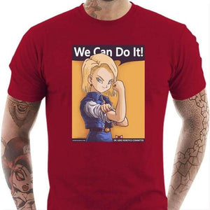 T-shirt geek homme - We can do it - Couleur Rouge Tango - Taille S