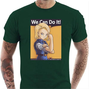 T-shirt geek homme - We can do it - Couleur Vert Bouteille - Taille S