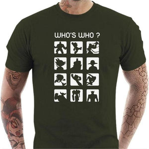 T-shirt geek homme - Who's Who ? - Couleur Army - Taille S