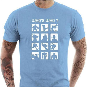 T-shirt geek homme - Who's Who ? - Couleur Ciel - Taille S