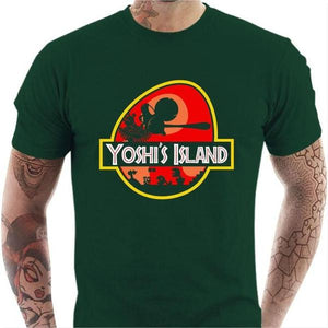 T-shirt geek homme - Yoshi's Island - Couleur Vert Bouteille - Taille S