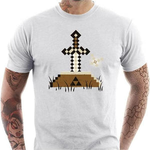 T-shirt geek homme - Zelda Craft - Couleur Blanc - Taille S