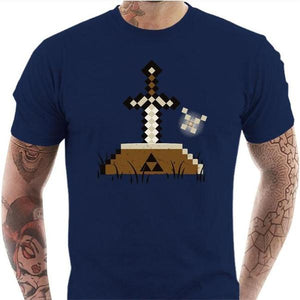 T-shirt geek homme - Zelda Craft - Couleur Bleu Nuit - Taille S