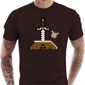 T-shirt geek homme - Zelda Craft - Couleur Chocolat - Taille S