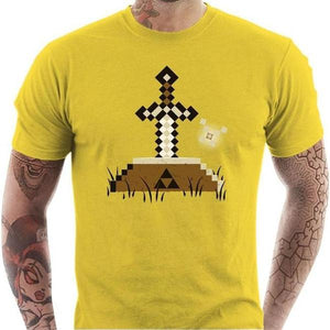 T-shirt geek homme - Zelda Craft - Couleur Jaune - Taille S