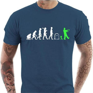 T-shirt geek homme - Zombie - Couleur Bleu Gris - Taille S