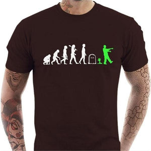 T-shirt geek homme - Zombie - Couleur Chocolat - Taille S