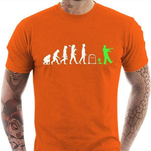 T-shirt geek homme - Zombie - Couleur Orange - Taille S