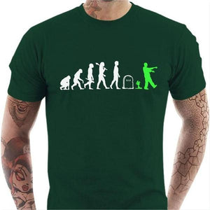 T-shirt geek homme - Zombie - Couleur Vert Bouteille - Taille S