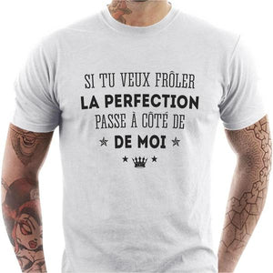 T-shirt humour homme - Perfection - Couleur Blanc - Taille S