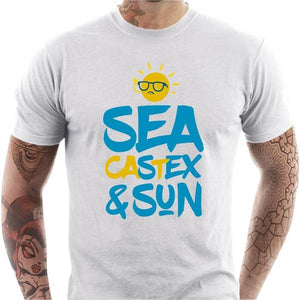 T-shirt humour homme - Sea Castex Sun - Couleur Blanc - Taille S