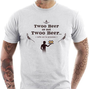 T-shirt humour homme - Twoo beers - Couleur Blanc - Taille S