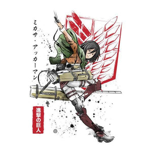 Tshirt Mikasa – Attaque des Titans - Couleur Blanc