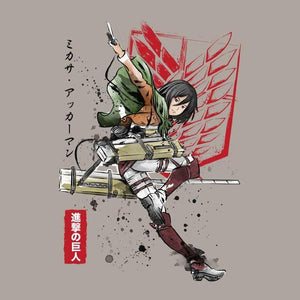 Tshirt Mikasa – Attaque des Titans - Couleur Gris Clair
