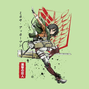 Tshirt Mikasa – Attaque des Titans - Couleur Tilleul